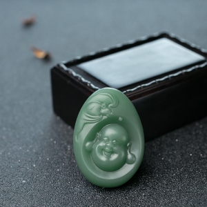 山料和田碧玉佛吊坠