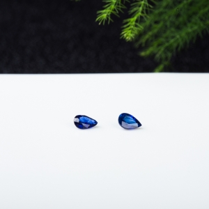 深蓝色蓝宝石戒面（一对）