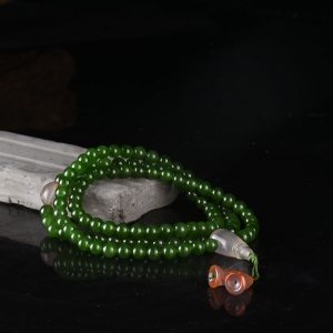 6.1mm山料和田碧玉多圈手串两用款