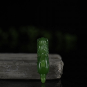 山料和田碧玉麒麟吊坠两用款