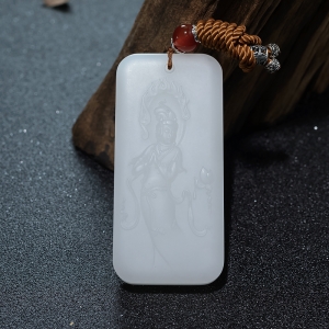 山料和田白玉观音吊坠