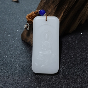 山料和田白玉普贤菩萨吊坠