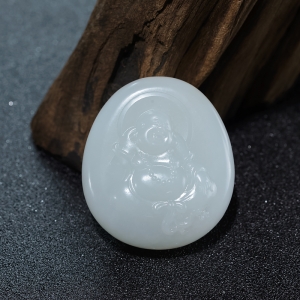 山料和田白玉弥勒佛吊坠