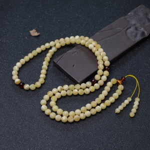 8.5mm白花蜜蜡108佛珠