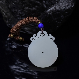 籽料和田白玉平安扣吊坠