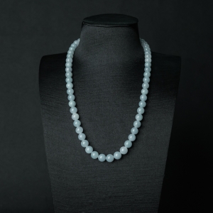 糯种淡晴水翡翠项链