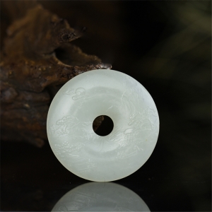 山料和田白玉平安扣吊坠