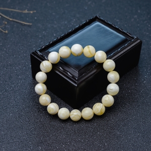 10mm白花蜜蜡单圈手串