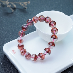 12mm金草莓晶单圈手串