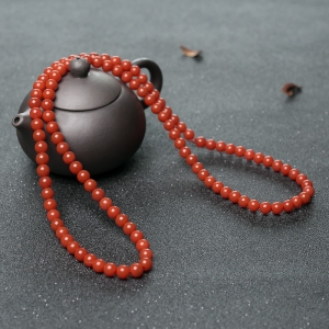 7mm柿子红南红108佛珠