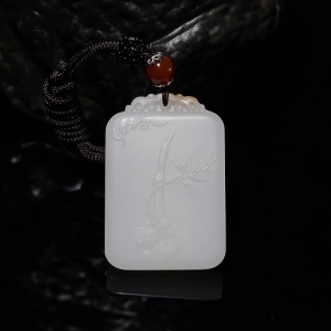 山料和田羊脂白玉富足吊坠