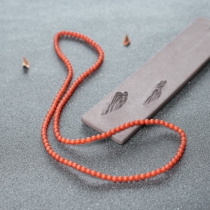 4.5mm柿子红南红珠链