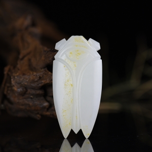 籽料和田白玉汉八刀吊坠