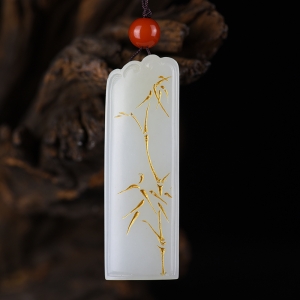 籽料和田白玉节节高升吊坠