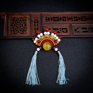 18mm鸡油黄金绞蜜云冠吊坠