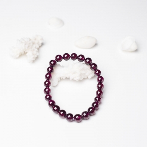 7mm紫红石榴石单圈手串