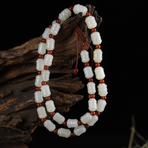 山料和田白玉福禄项链