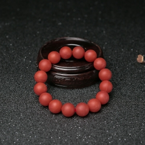 13.5mm柿子红南红单圈手串
