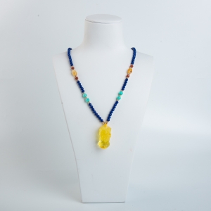 浅黄金绞蜜貔貅项链