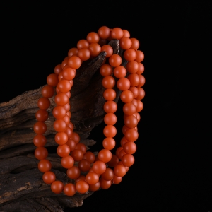 7.0mm柿子红南红多圈手串