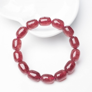 草莓晶桶珠单圈手串