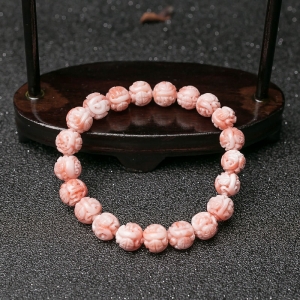 9.3mm深水珊瑚龙珠单圈手串