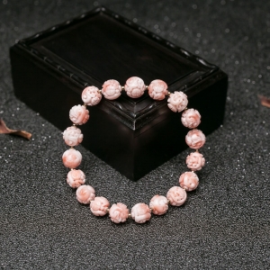 9mm深水珊瑚龙珠单圈手串