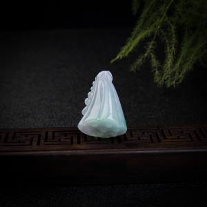 糯种春带彩翡翠多子多福吊坠