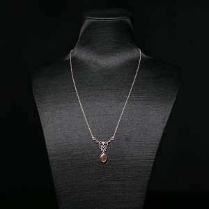 银镶彩斑螺项链