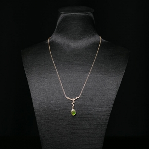 银镶彩斑螺项链