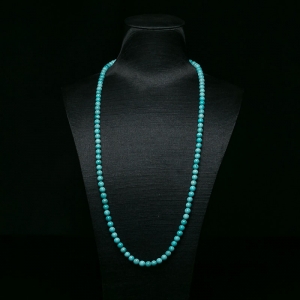 5.8mm中高瓷铁线蓝绿绿松石珠链