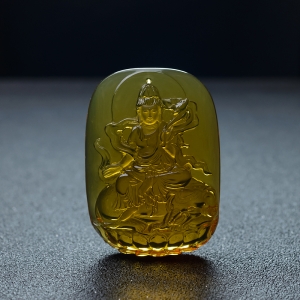 墨西哥蓝珀普贤菩萨吊坠