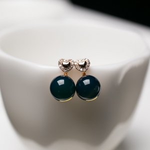 18K多米蓝珀耳钉