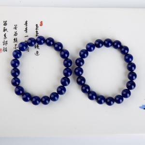 10.5mm紫蓝色青金石单圈手串