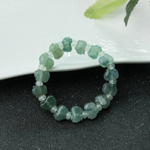 糯冰种蓝水翡翠小猪手串