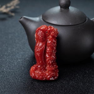 阿卡珊瑚观音吊坠