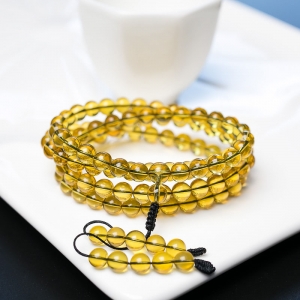 6.5mm墨西哥蓝珀108佛珠