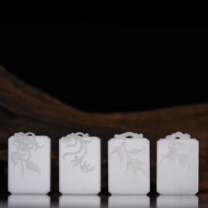 山料羊脂白四君子套装（4件）