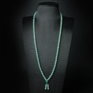 糯冰种浅绿翡翠108佛珠