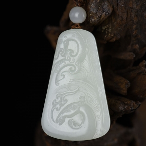 山料和田白玉龙凤吊坠