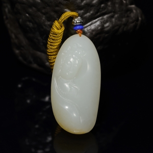山料和田白玉观音吊坠