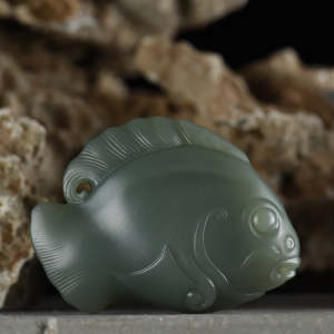 山料和田碧玉年年有余吊坠