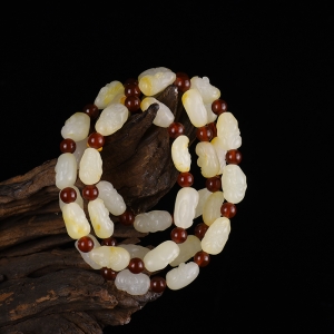 山料和田白玉18罗汉项链两用款