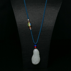 山料和田白玉竹节吊坠