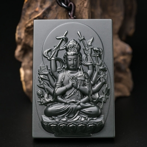 山料和田青玉千手观音吊坠