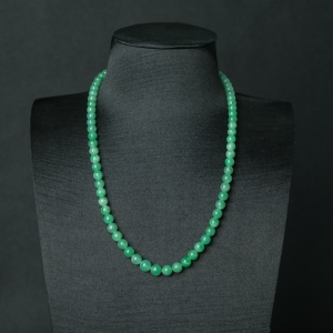 糯种豆绿翡翠珠链