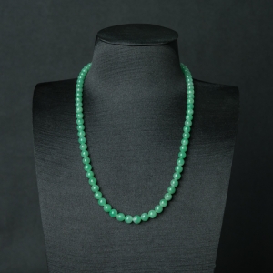 糯种豆绿翡翠珠链