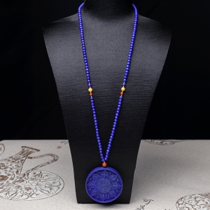 紫蓝色青金石八宝项链