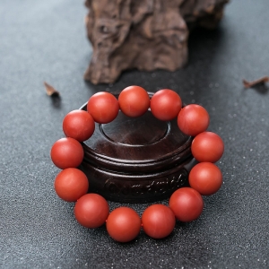 16.5mm柿子红南红单圈手串