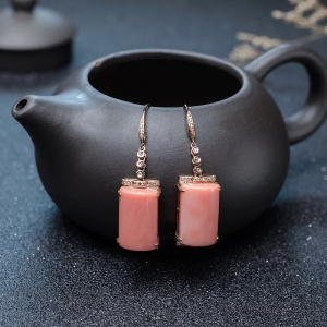 18K深水珊瑚耳坠